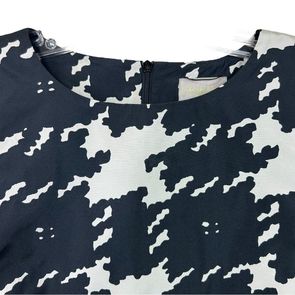 Weekend Max Mara, New Life Houndstooth Short-Sleeve Blouse Black/White Size 6 US - Picture 15 of 15